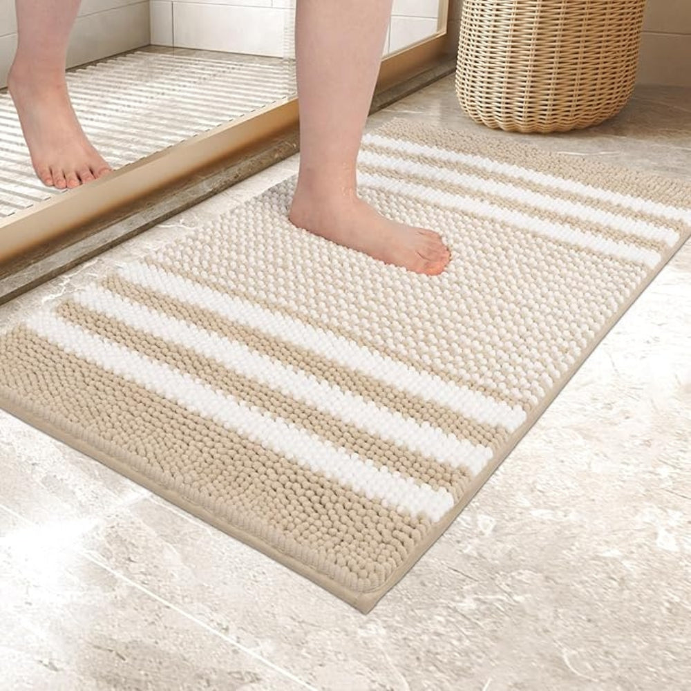 Badematte Chenille Streifen