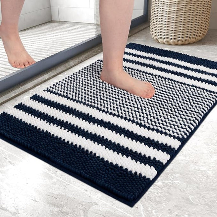 Badematte Chenille Streifen