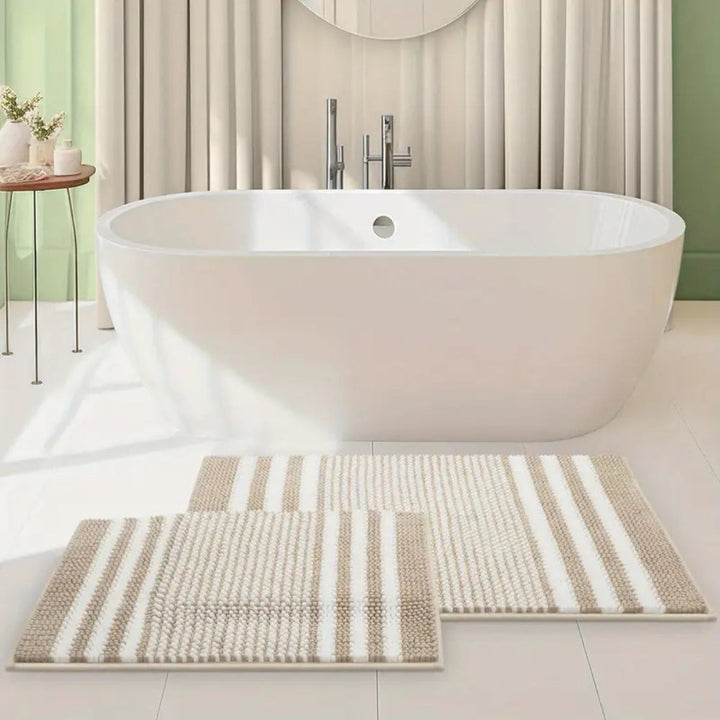 Badematte Chenille Streifen