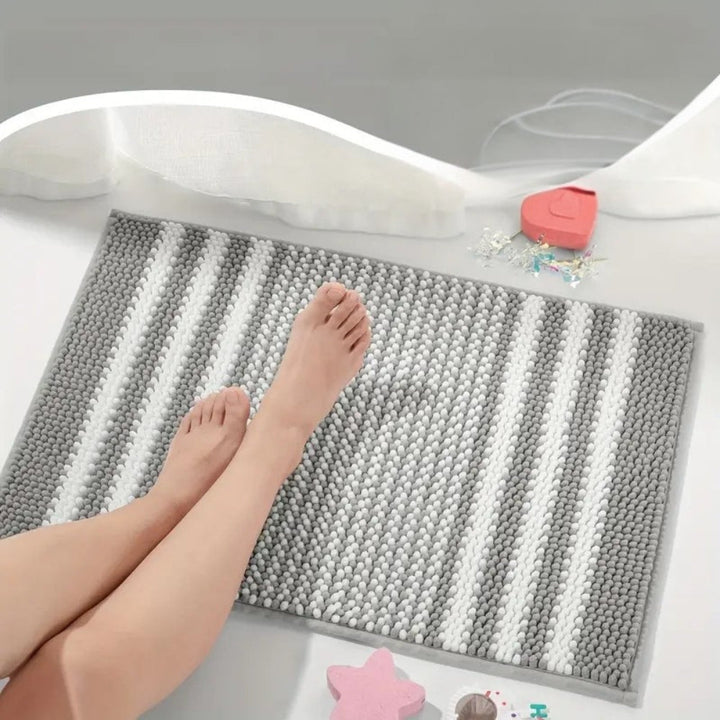 Badematte Chenille Streifen