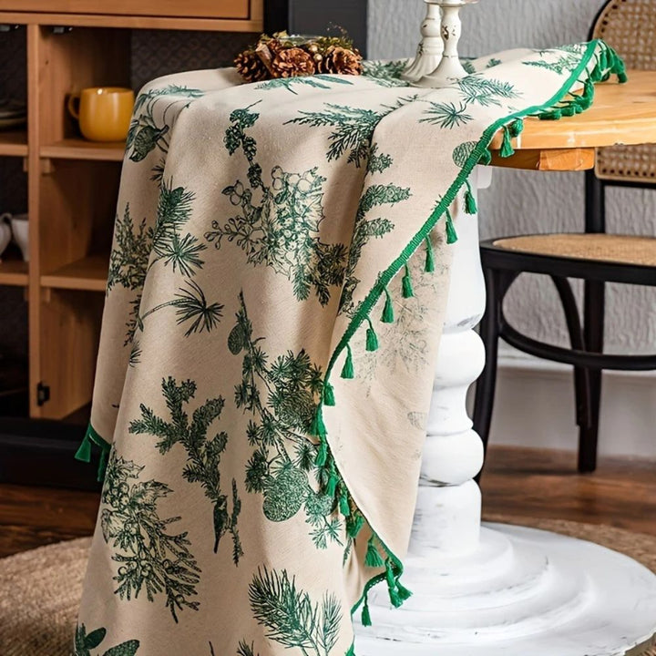 Tischdecke rund Zapfenmotiv