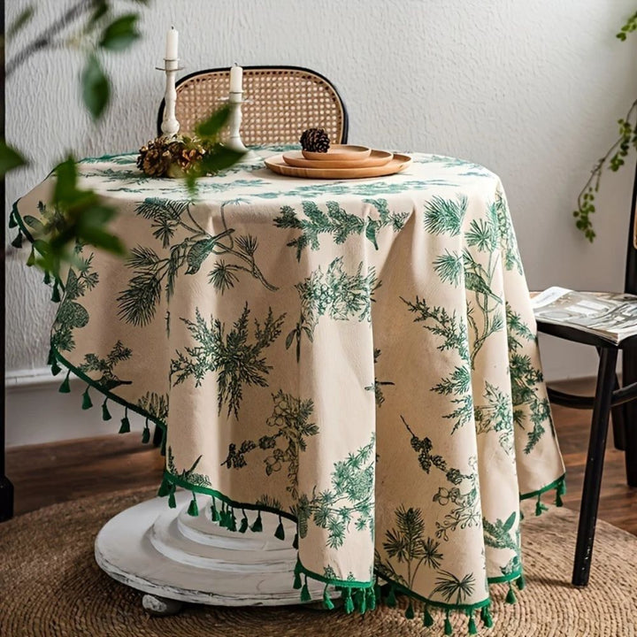 Tischdecke rund Zapfenmotiv