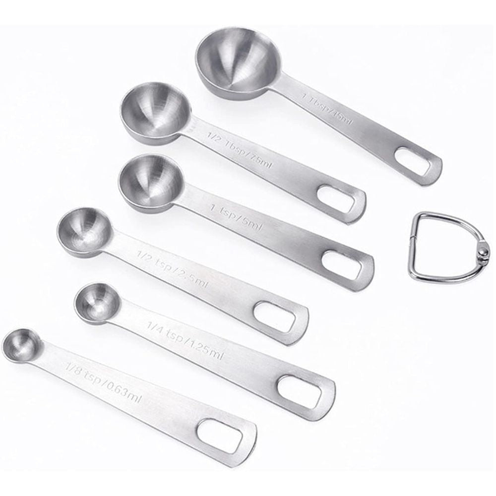 Messlöffel aus Edelstahl, 6er-Set