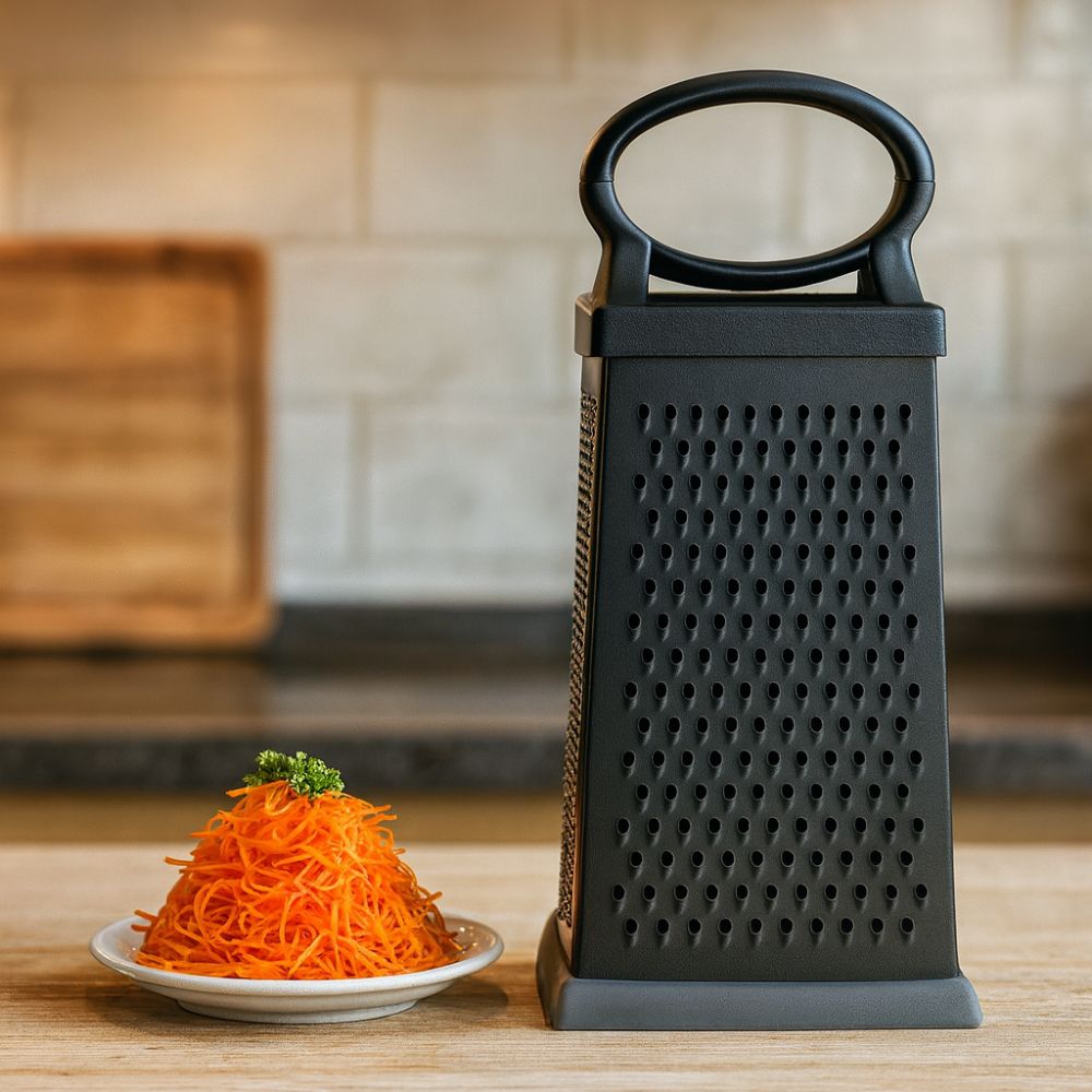 Mandoline und Reibe aus Edelstahl mit rutschfestem Griff