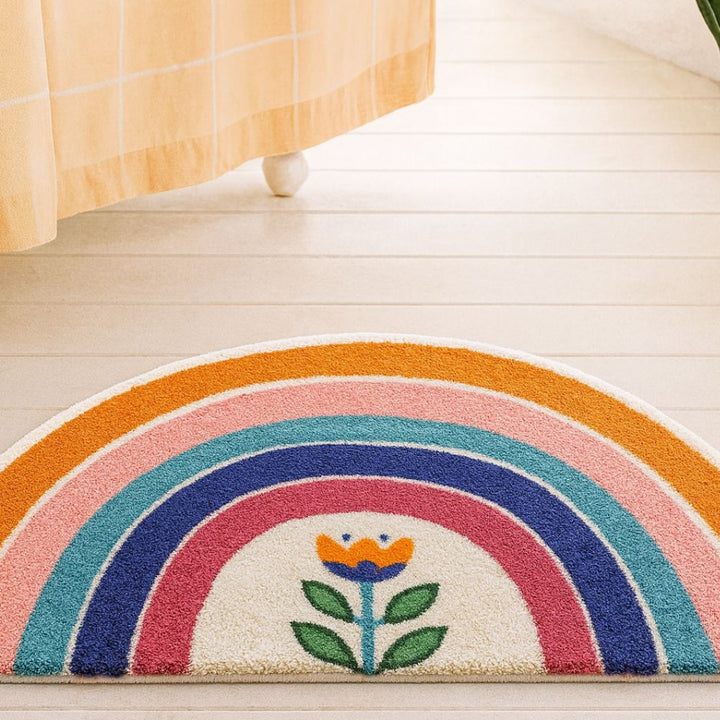 Badematte halbrund Regenbogenmuster