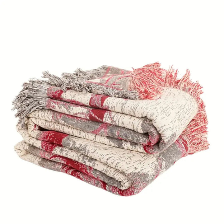 Gesteppte florale Jacquard-Tagesdecke aus Baumwolle