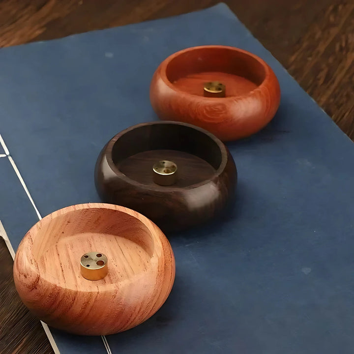 Räucherstäbchenhalter Massivholz rund