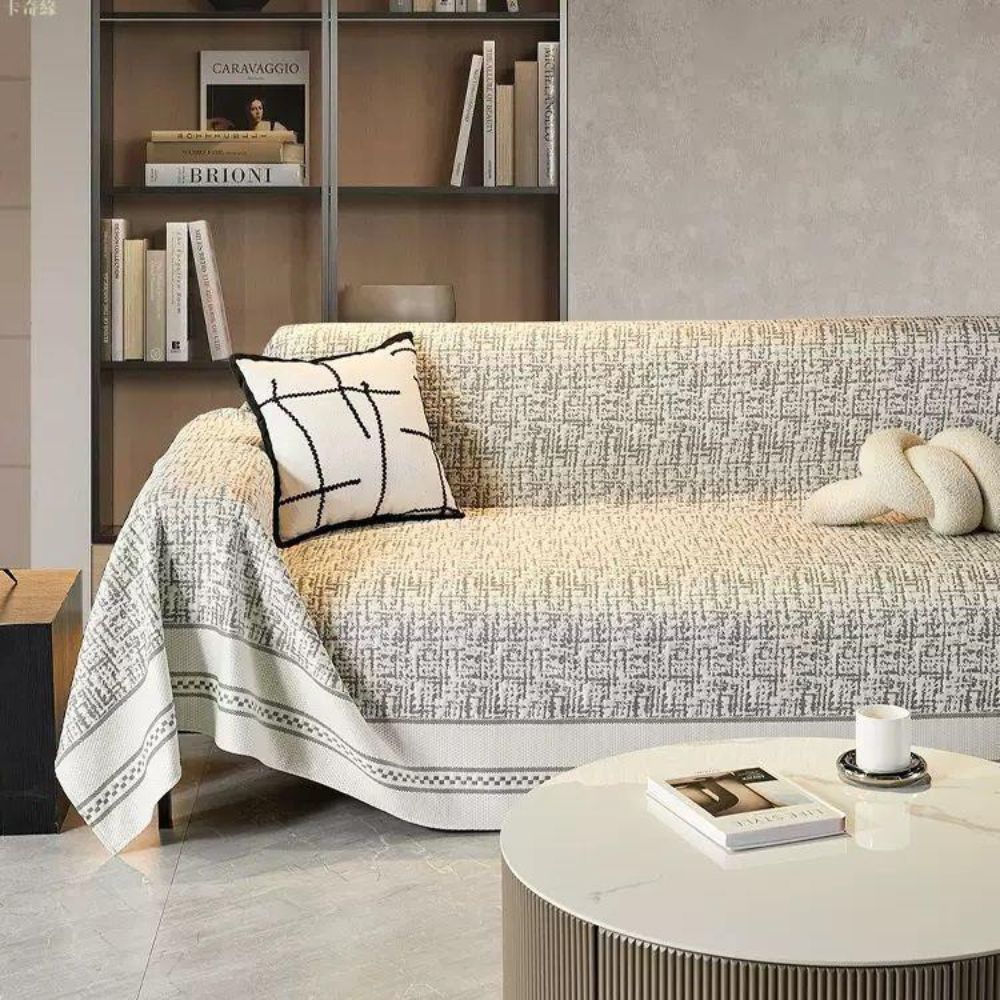 Sofaüberwurf Chenille Wüstenmotiv