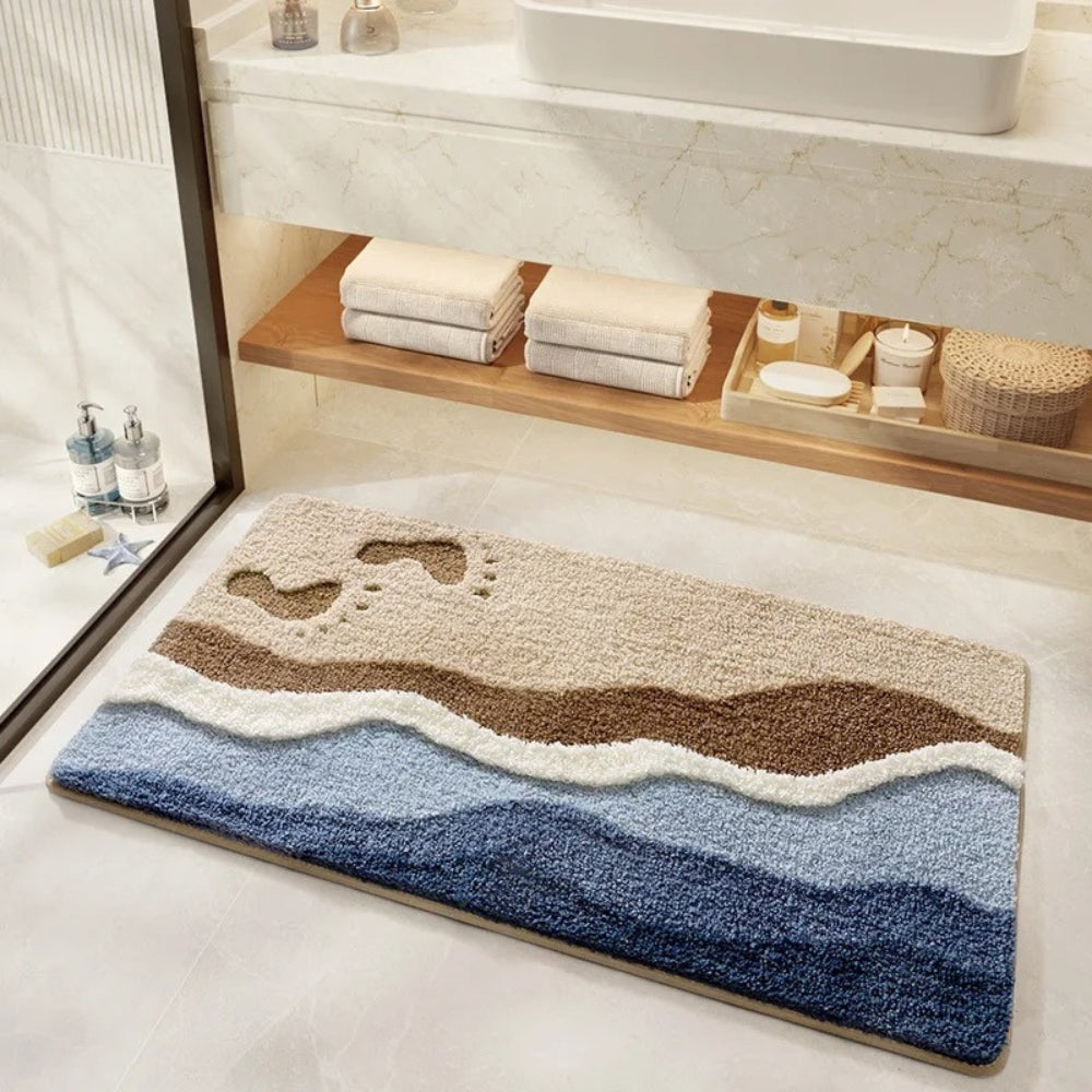 Badematte Fußabdruckmuster maritim