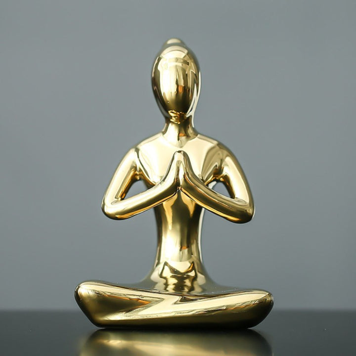 Skulptur Keramik meditierende Frau