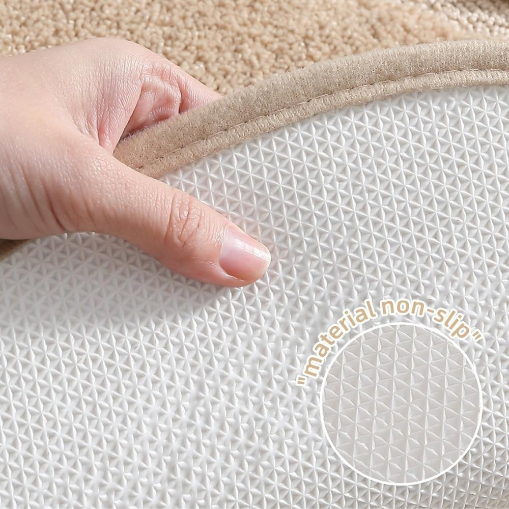 Badematte oval flauschig uni