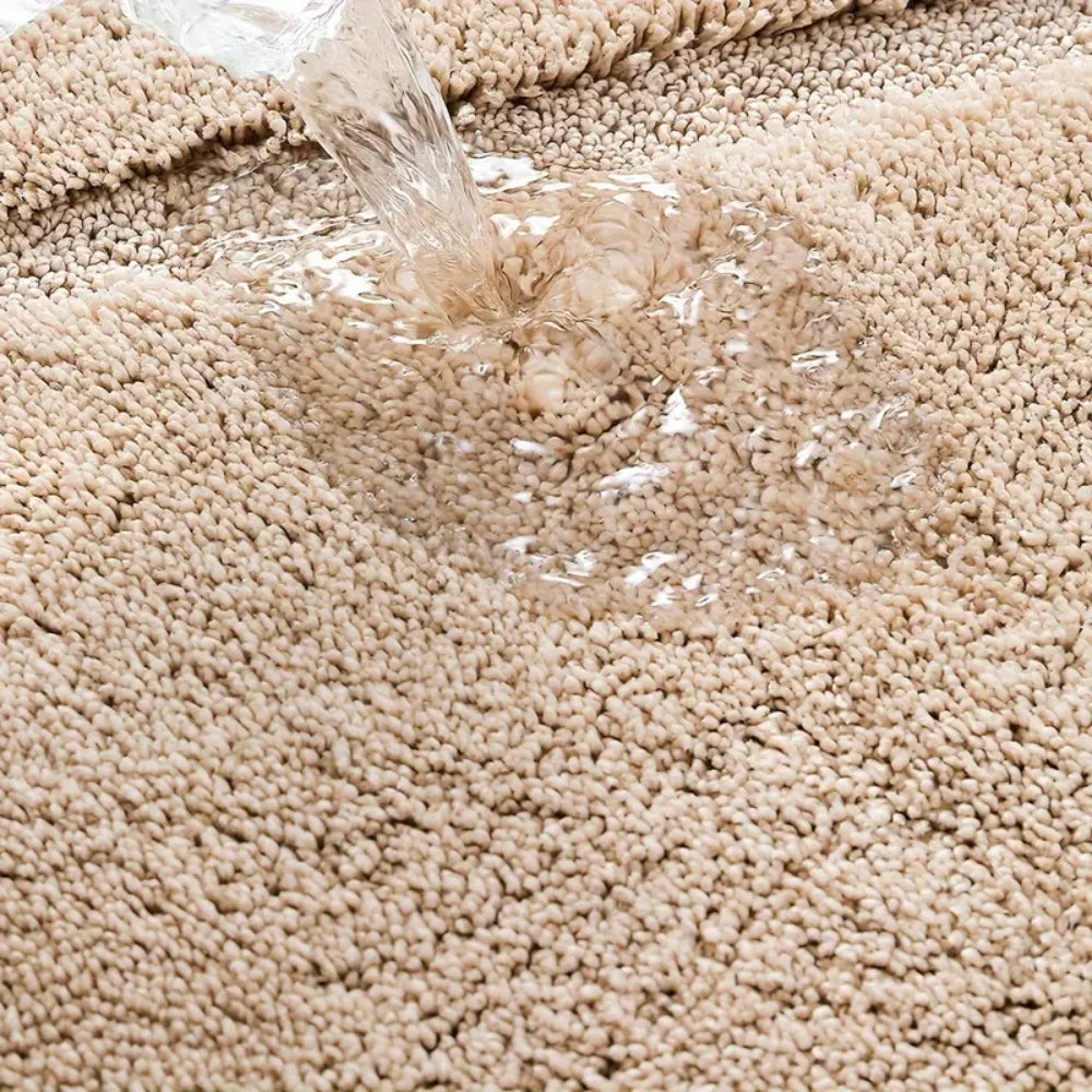 Badematte oval flauschig uni