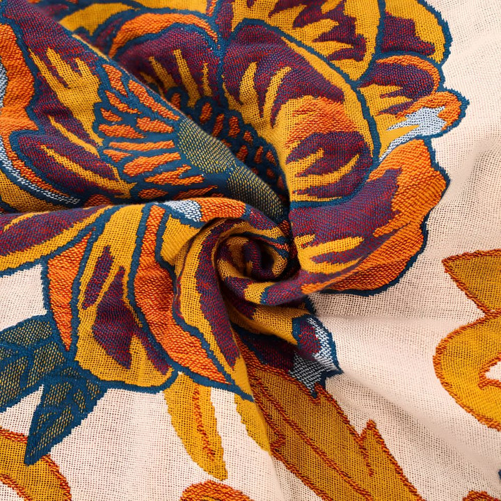 Wendbare Baumwoll-Tagesdecke mit Blumenmuster, Queen-Format