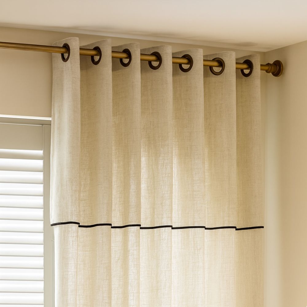 Vorhang Leinen transparent mit Ösen 270 cm