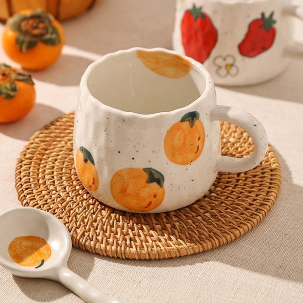Mug en céramique à fruits peints main