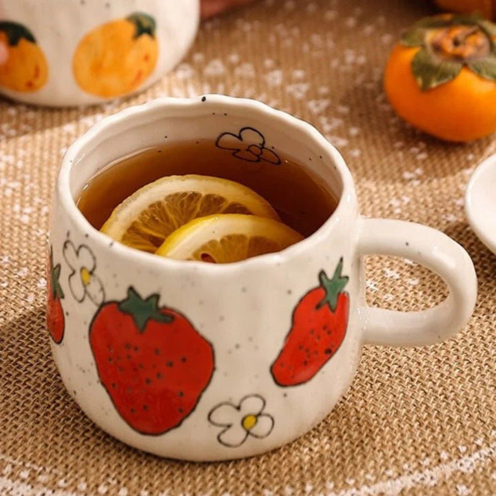 Mug en céramique à fruits peints main