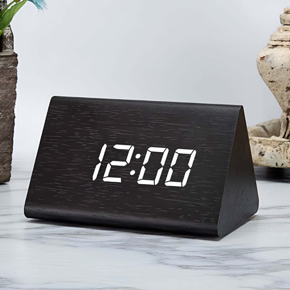 Wecker LED in Holzoptik digital