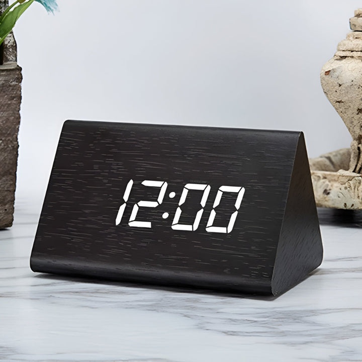 Wecker LED in Holzoptik digital