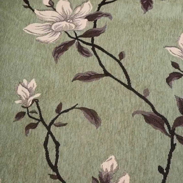 Chenille-Sofaüberwurf mit Vintage-Blumen und Quasten