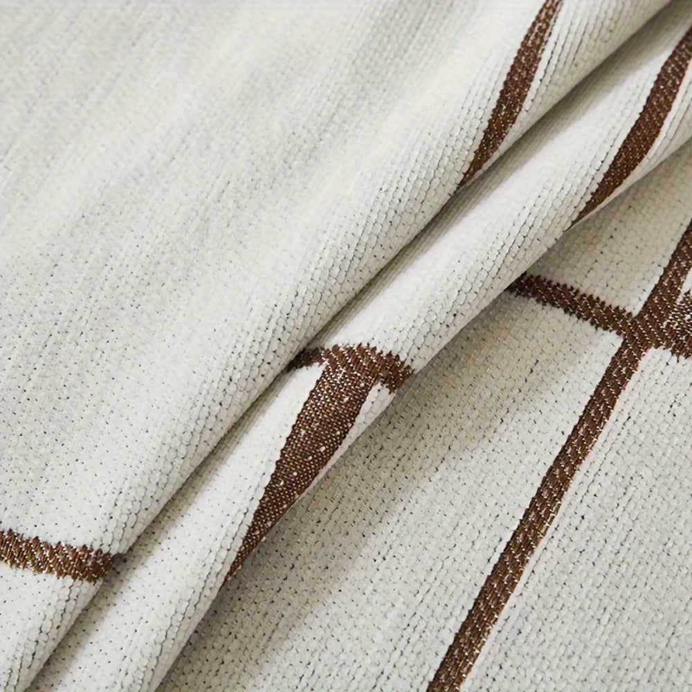 Sofaüberwurf Chenille Wellenstreifen