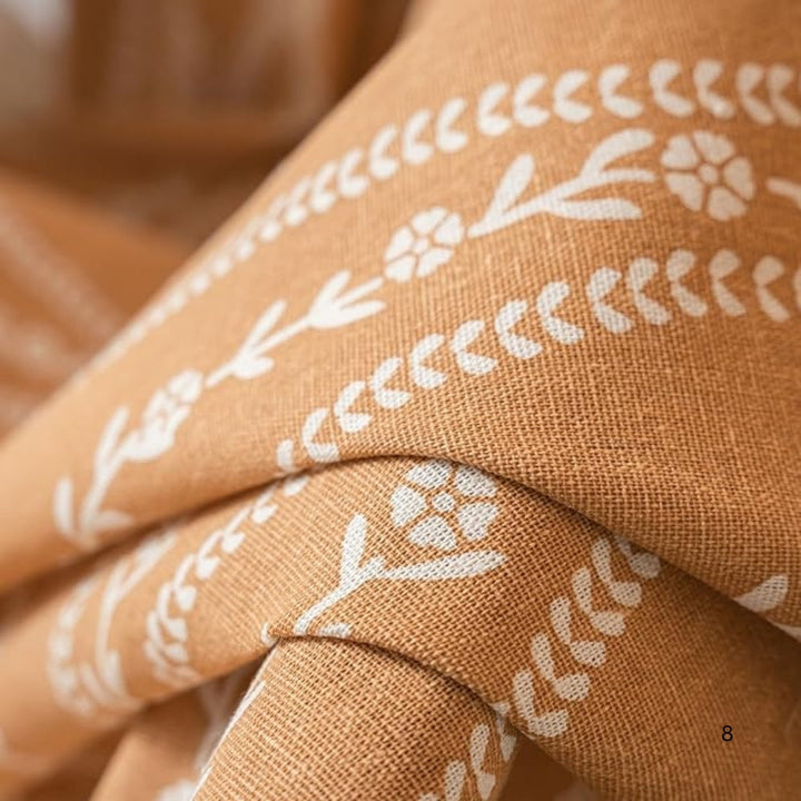 Vorhang Ährenstickerei Beige mit Quasten
