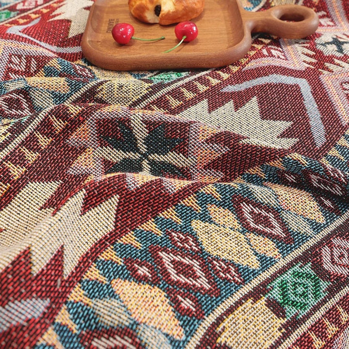 Chenille-Jacquard-Sofadecke mit Quasten