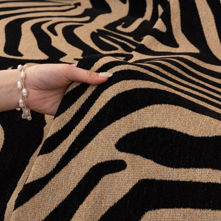 Sofaüberwurf Chenille Zebra-Geometrie