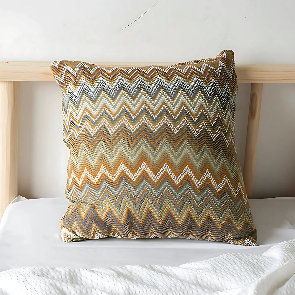 Housse de coussin tricotée à chevrons 45 x 45 cm