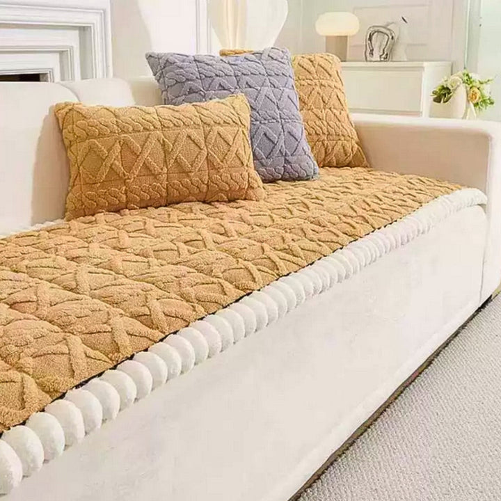 Sofaschoner Sherpa Plüsch gesteppt