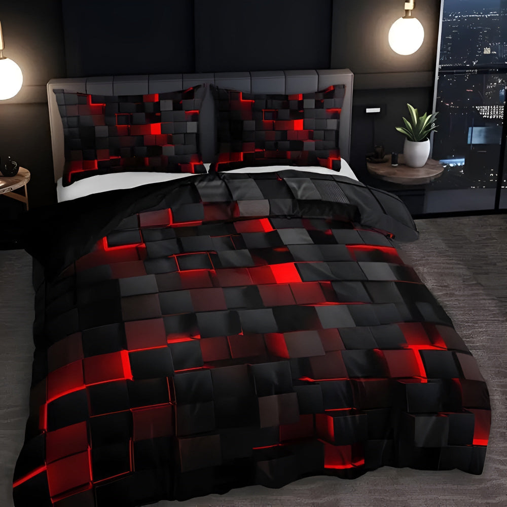 Bettwäsche-Set geometrisches Muster 3-teilig