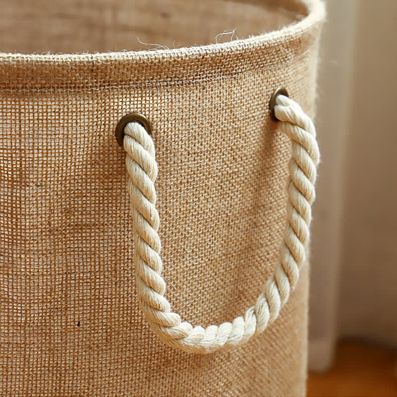 Panier à linge coton-lin doublé