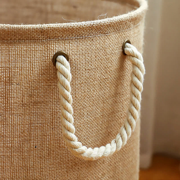 Panier à linge coton-lin doublé