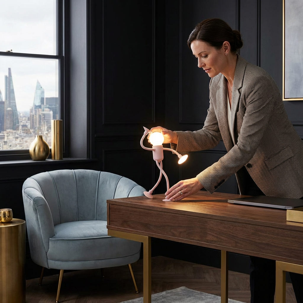 Flexible LED-Lampe mit Saugnäpfen, Farbe Rosa