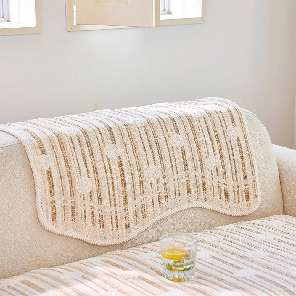 Wasserabweisender Chenille-Sofabezug mit feiner Struktur