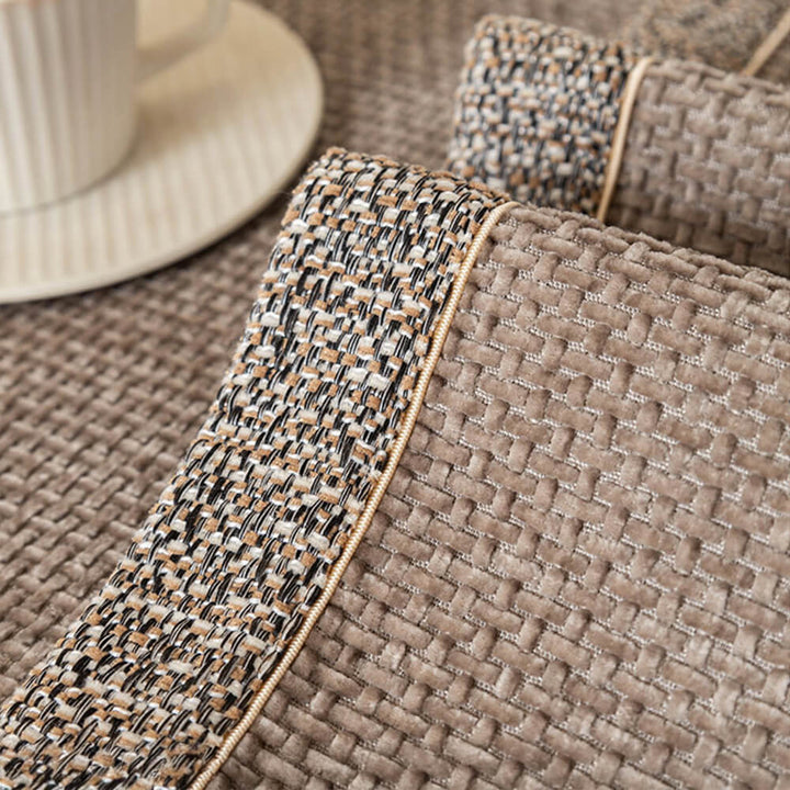 Moderner Chenille-Sofabezug in Tweed-Optik, rutschfest