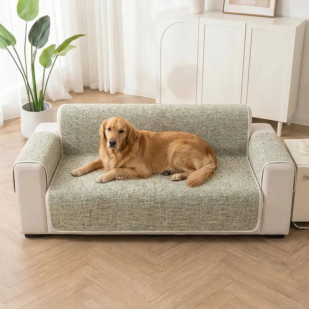 Chenille-Jacquard-Bezug für Sessel und Sofa, kratzfest – Chic – Grün