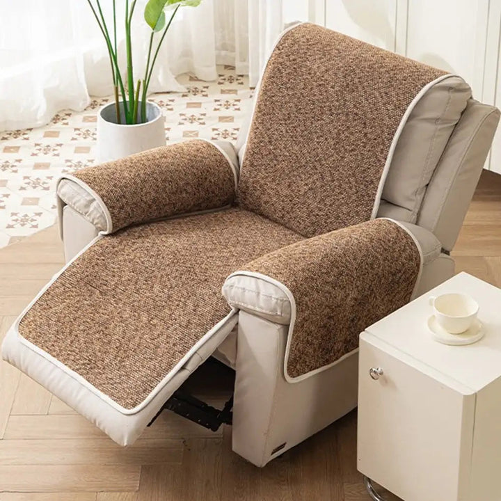 Chenille-Jacquard-Bezug für Sessel und Sofa, kratzfest – Chic – Braun