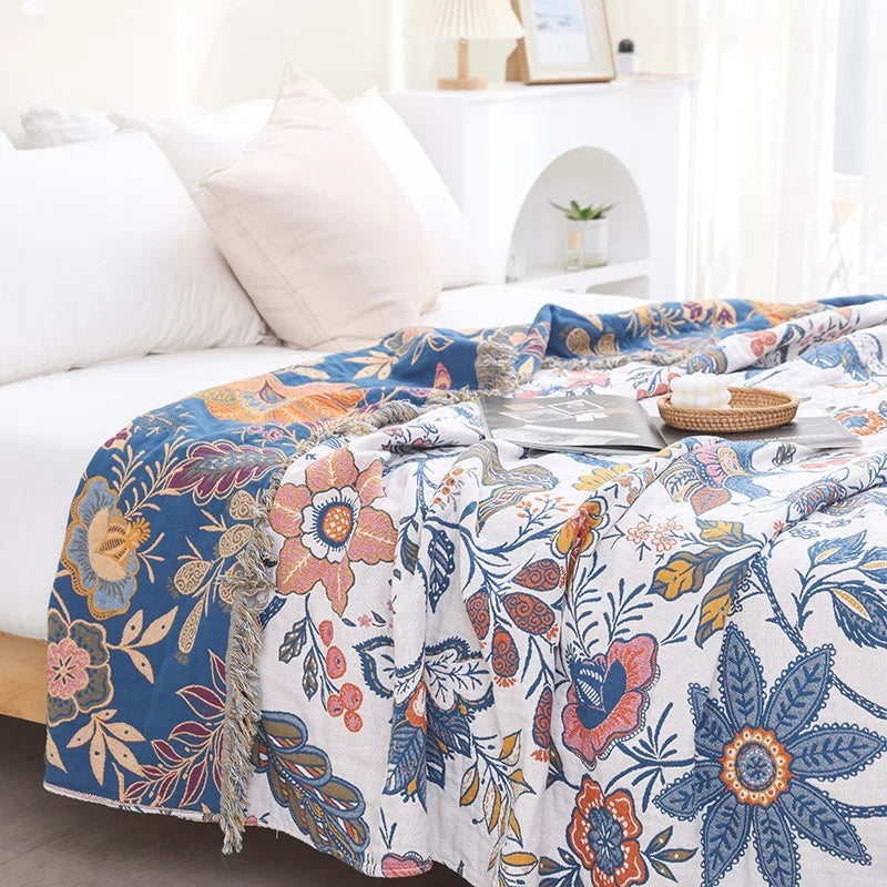Plaid bohème en coton — Flore artistique