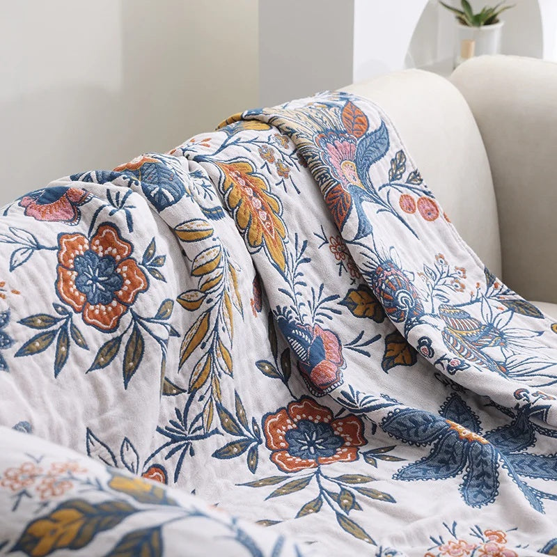 Plaid bohème en coton — Flore artistique