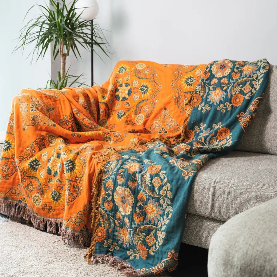 Plaid bohème en coton — Jardin de soucis