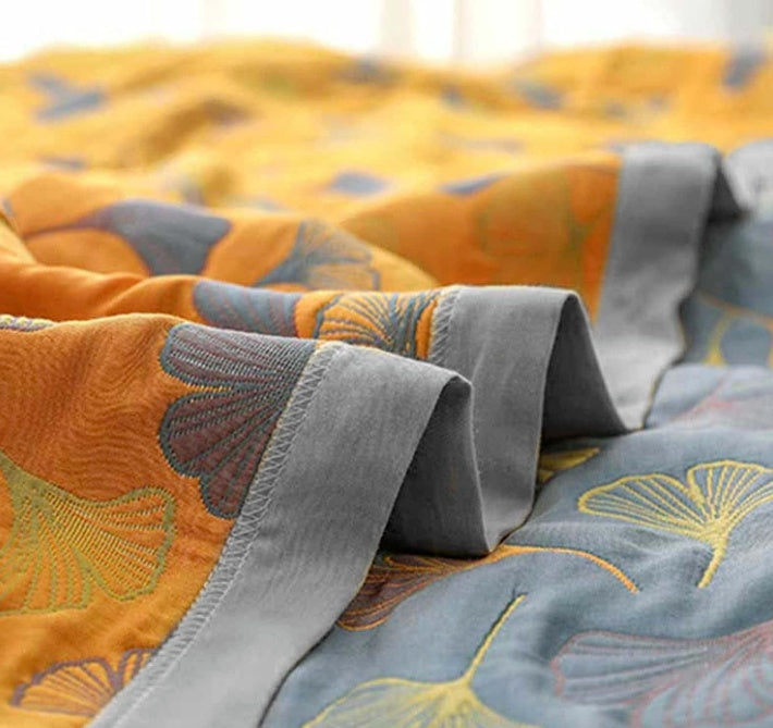 Wohndecke Ginkgoblatt wendbar