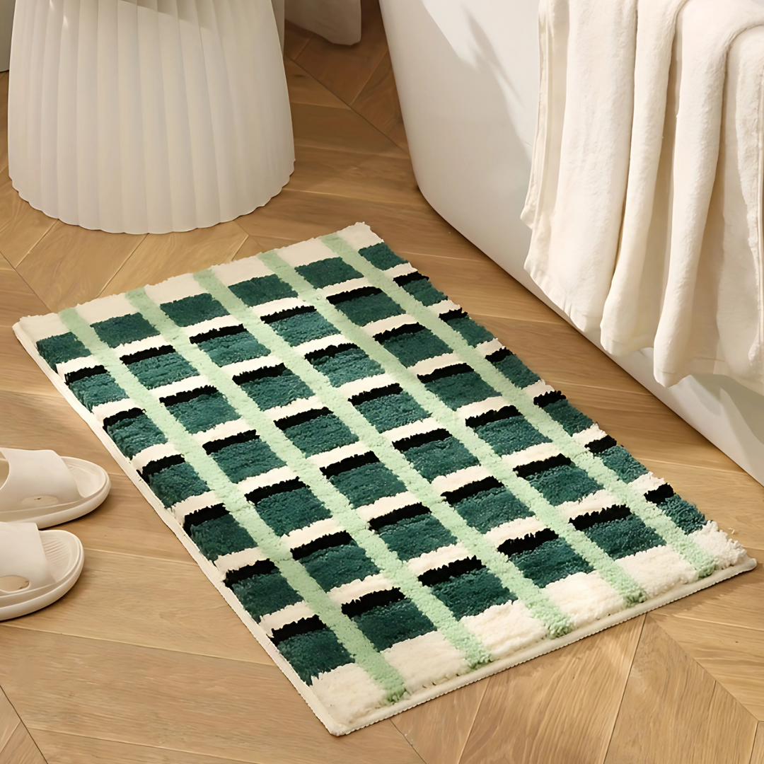 Badematte geometrisch moosgrün