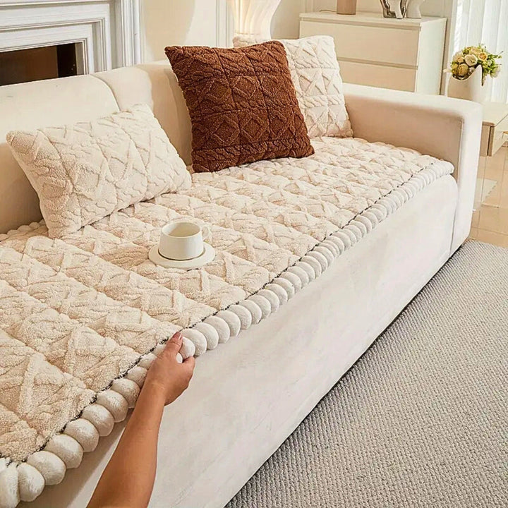 Sofaschoner Sherpa Plüsch gesteppt